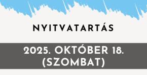 Nyitvatarts vltozs (2025. 10. 18.)